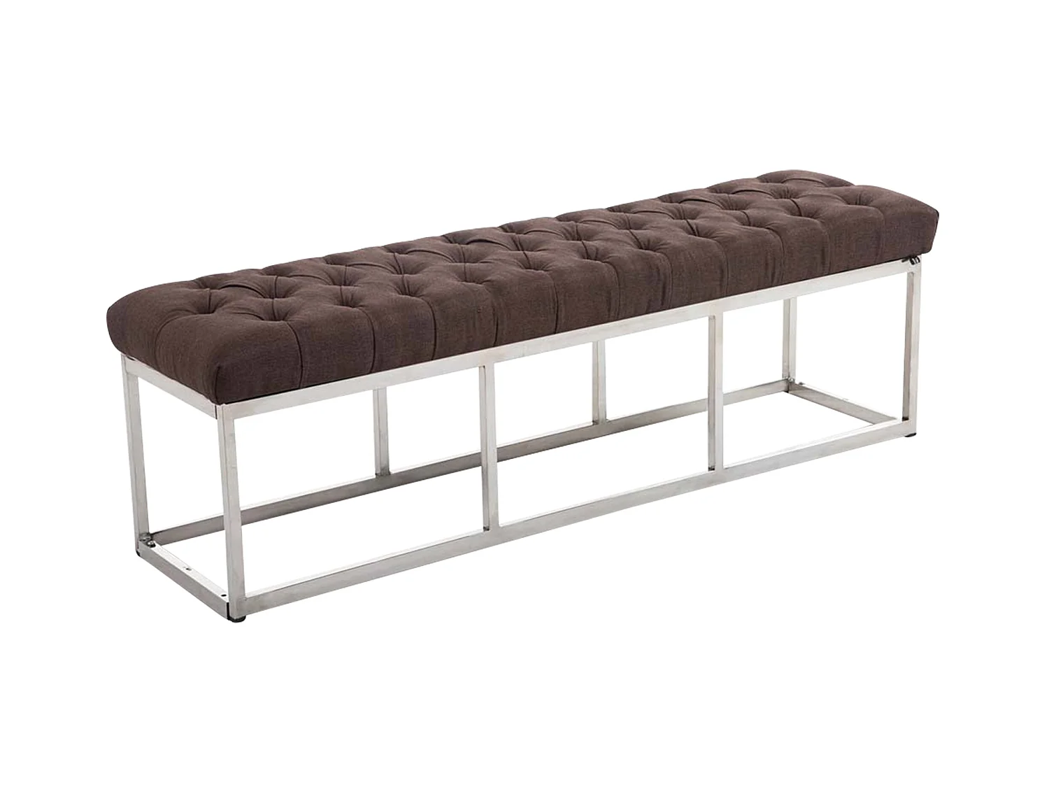 Banquette - Tissu & Acier inoxydable - Marron - Amun