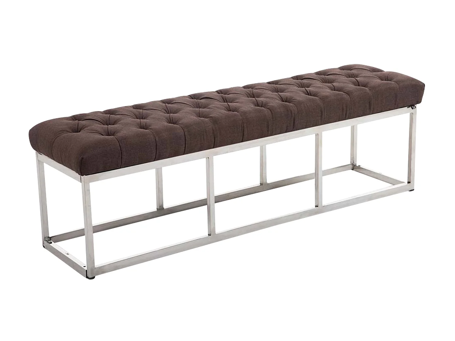 Banquette - Tissu & Acier inoxydable - Marron - Amun