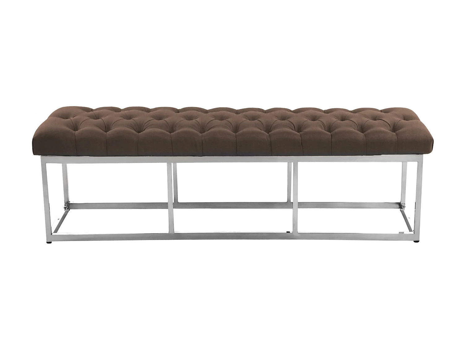 Banquette - Tissu & Acier inoxydable - Marron - Amun
