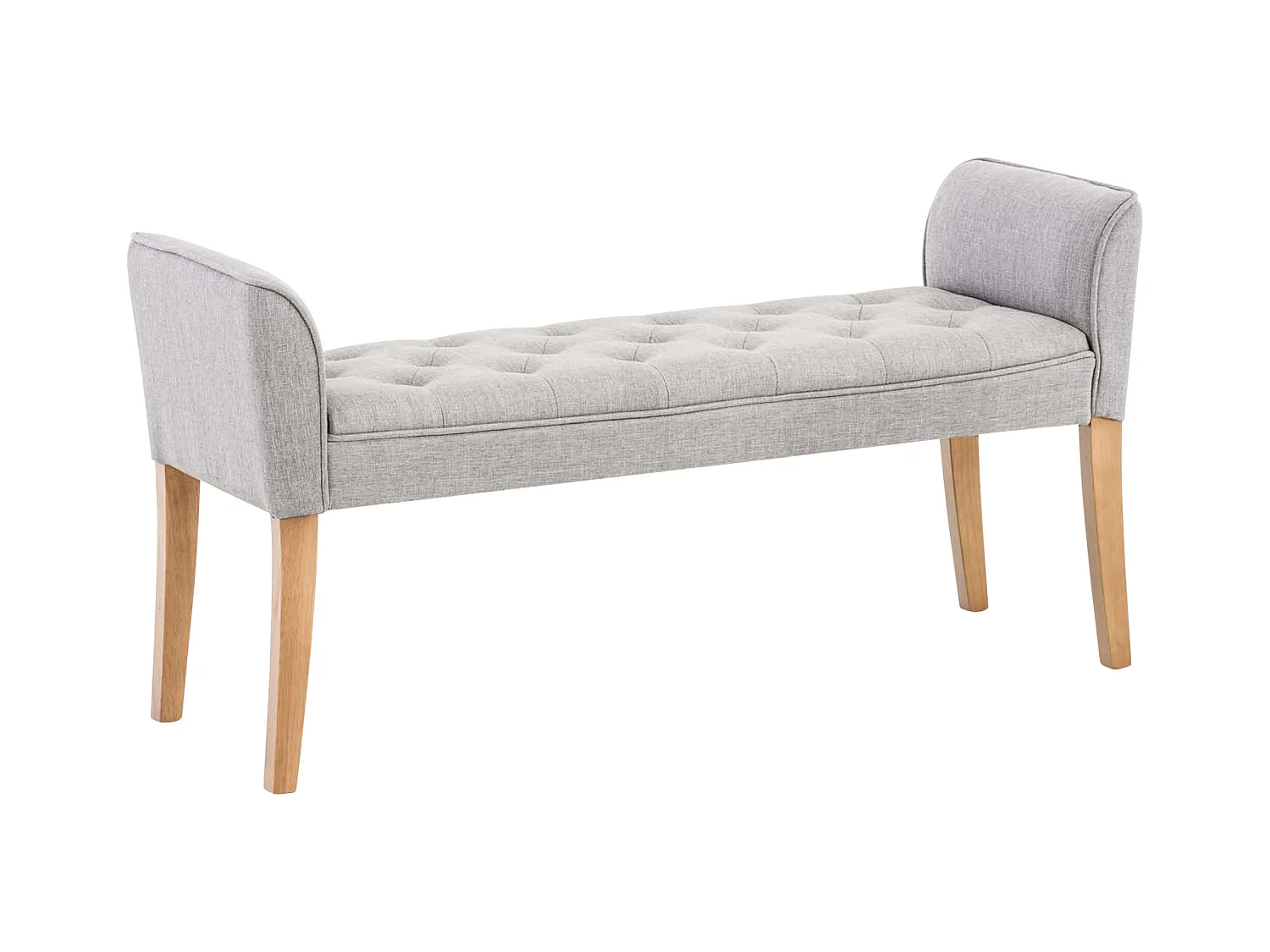 Banquette - Similicuir & Bois - Gris clair - Cleopatra