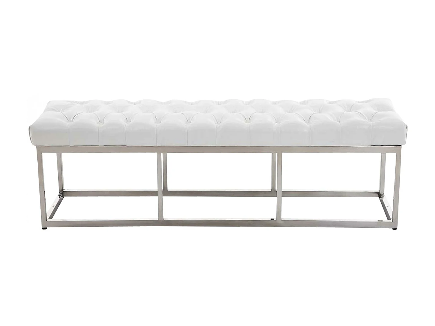 Banquette - Similicuir & Acier inoxydable - Blanc - Amun