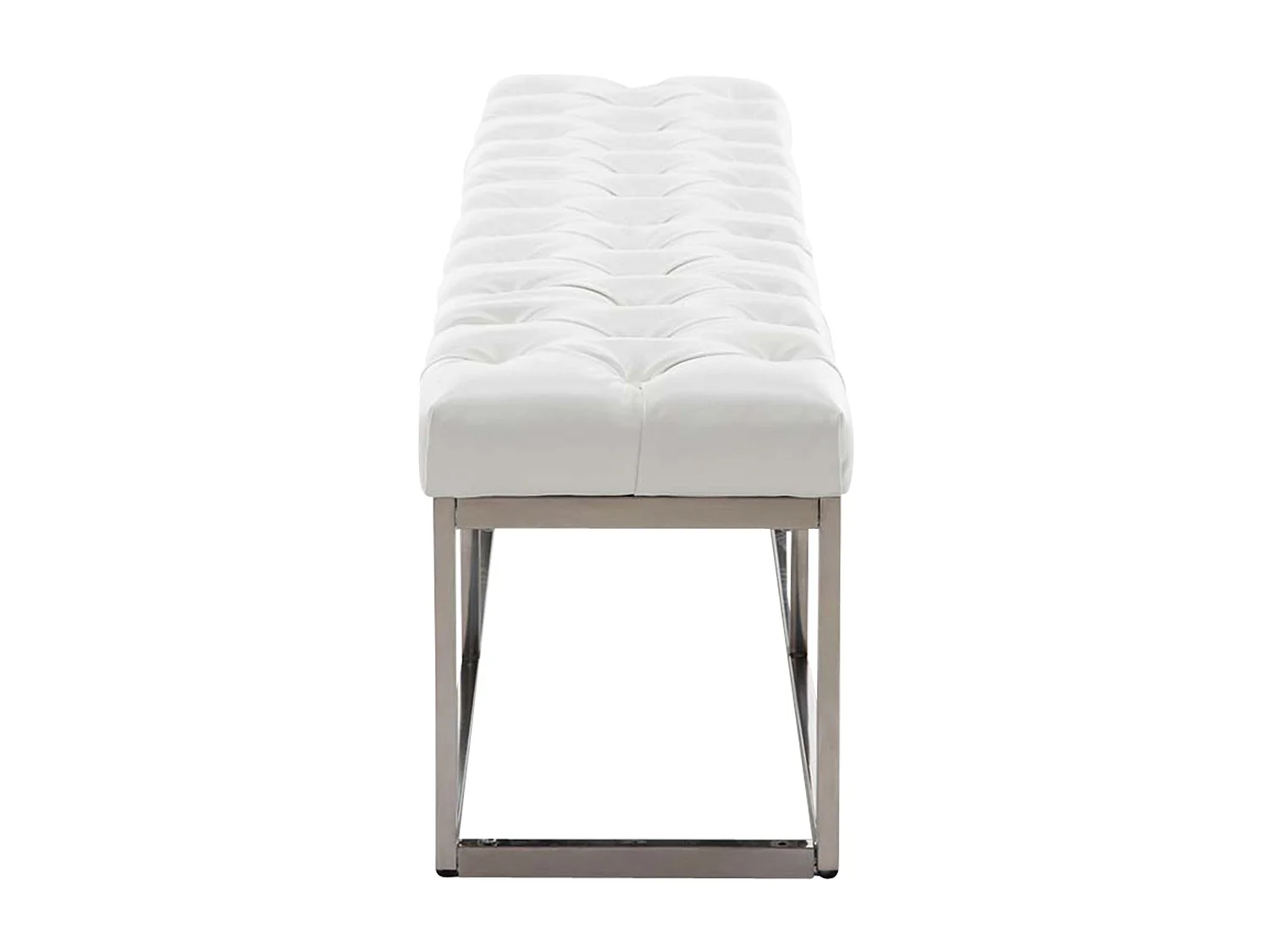 Banquette - Similicuir & Acier inoxydable - Blanc - Amun