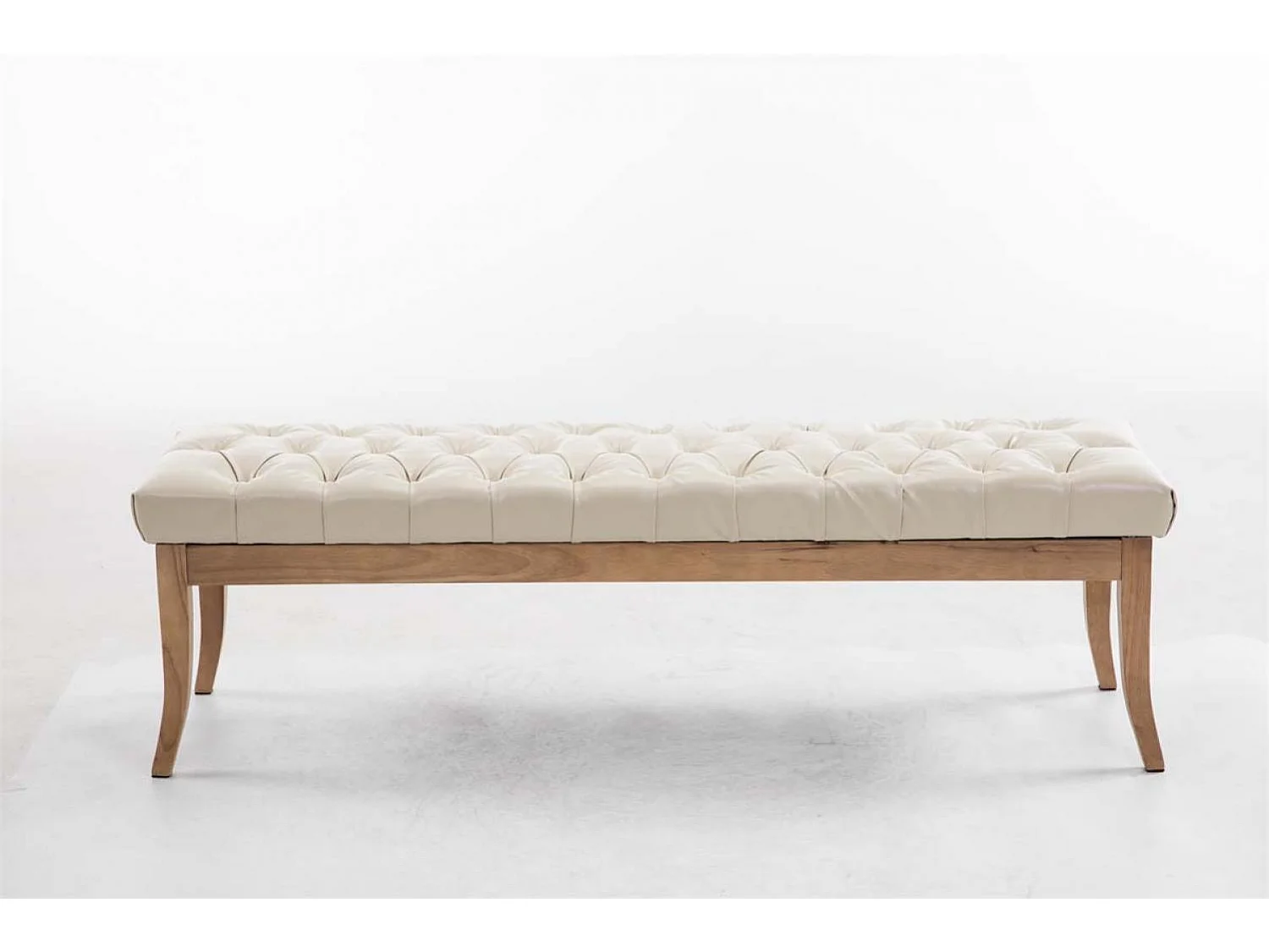 Banquette - Similicuir & Bois - Crème - Ramses