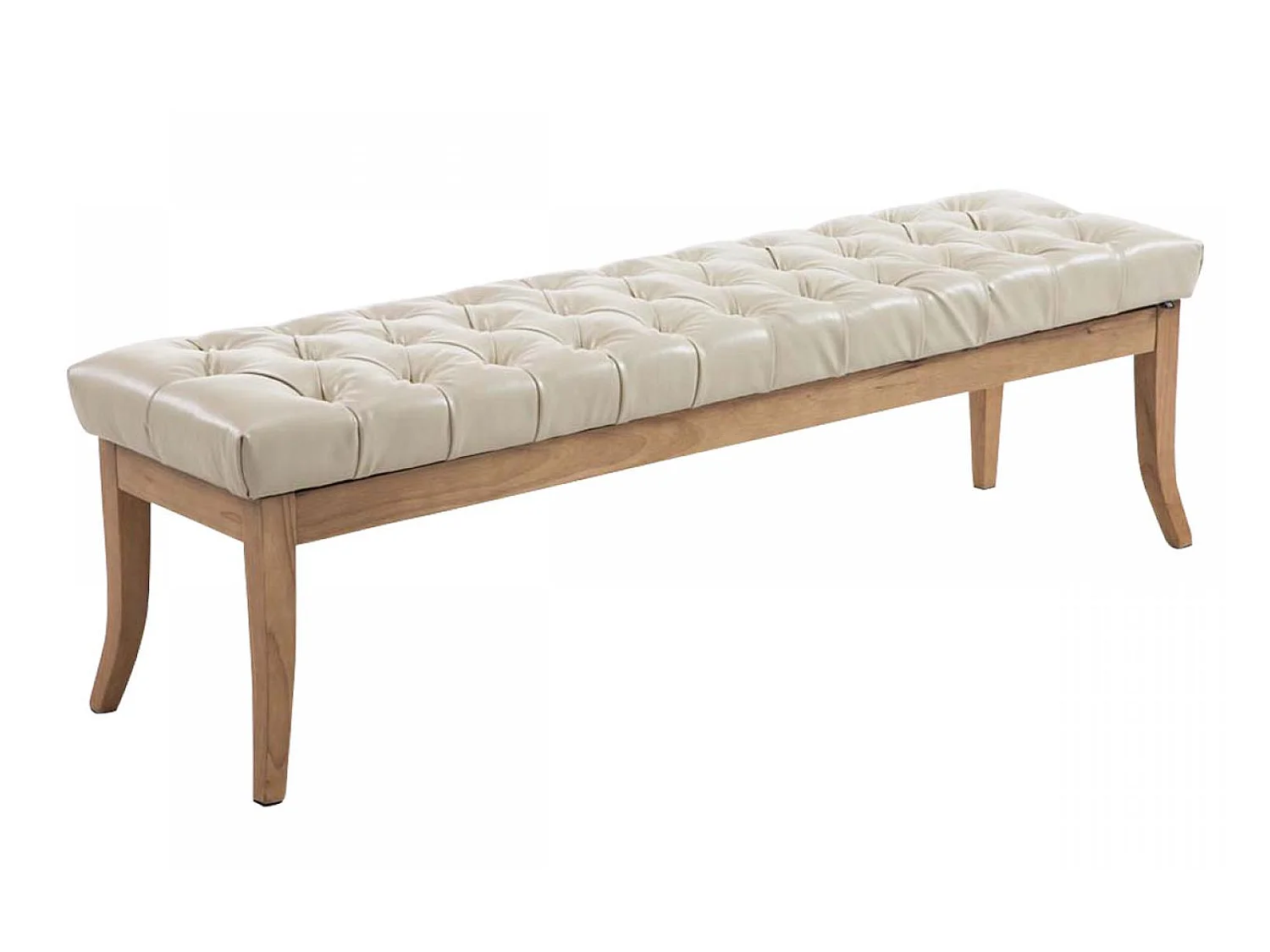 Banquette - Similicuir & Bois - Crème - Ramses