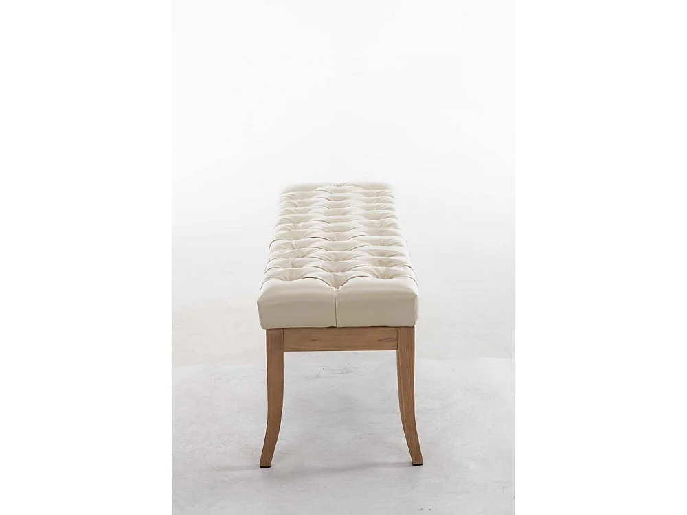 Sedile a panchina - Finta pelle & Legno - crema - Ramses