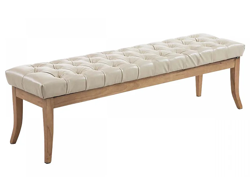 Banquette - Similicuir & Bois - Crème - Ramses