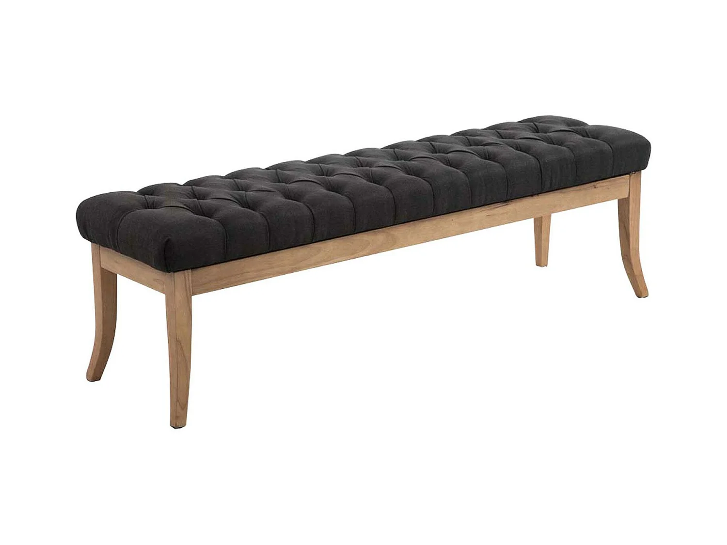 Banquette - Tissu & Bois - Gris foncé - Ramses