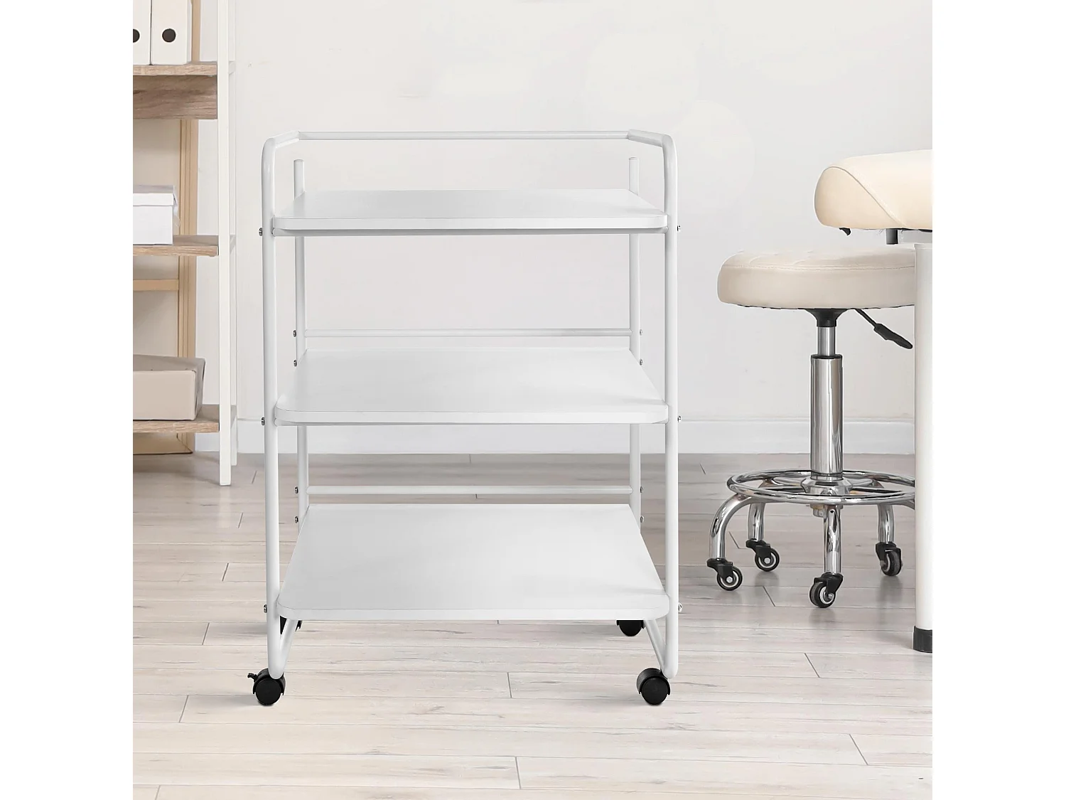 Servierwagen - Metall & edelstahl - weiß - PL902
