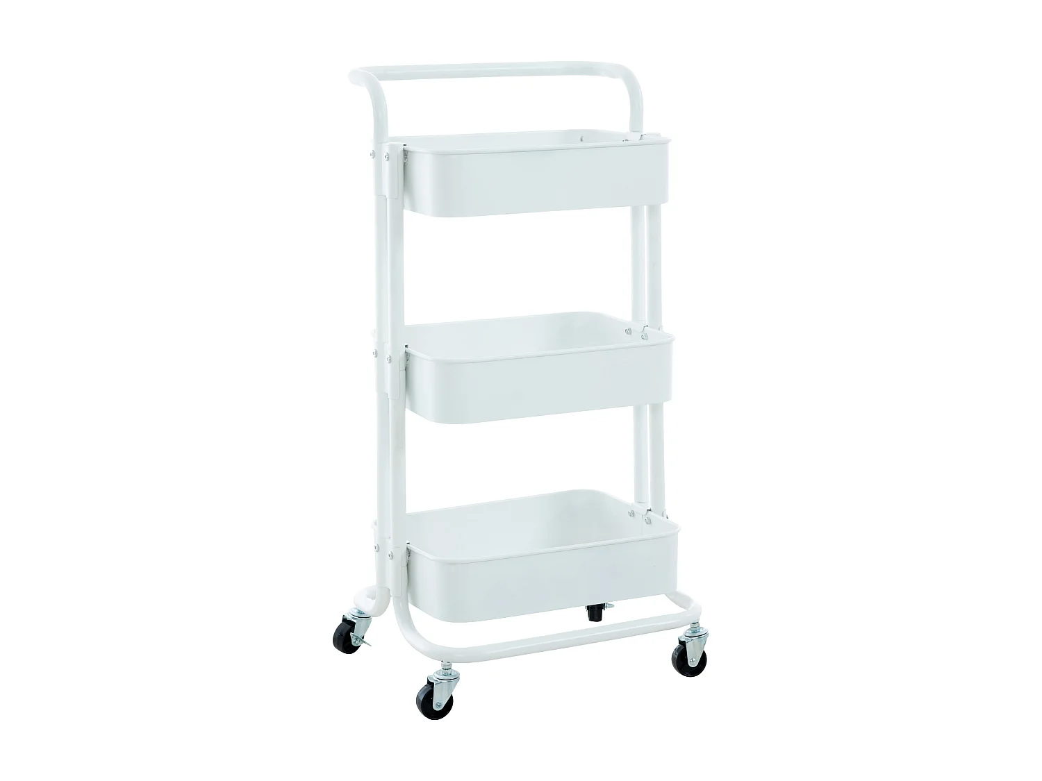 Chariot de service - Métal & Métal - Blanc - Mailo