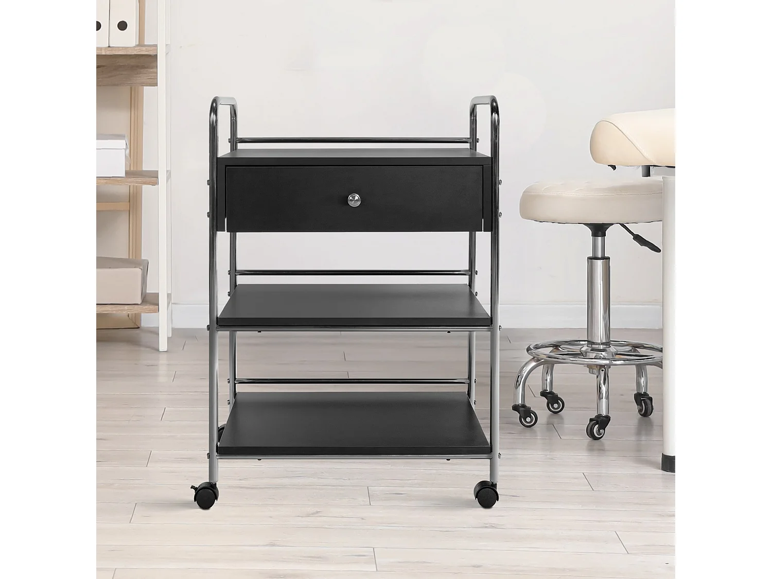 Chariot de service - Bois & Noir - Noir - PL912