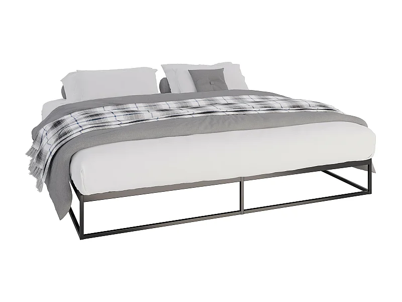 Metallbett - Metall - 200x200x25 cm - schwarz - Scala