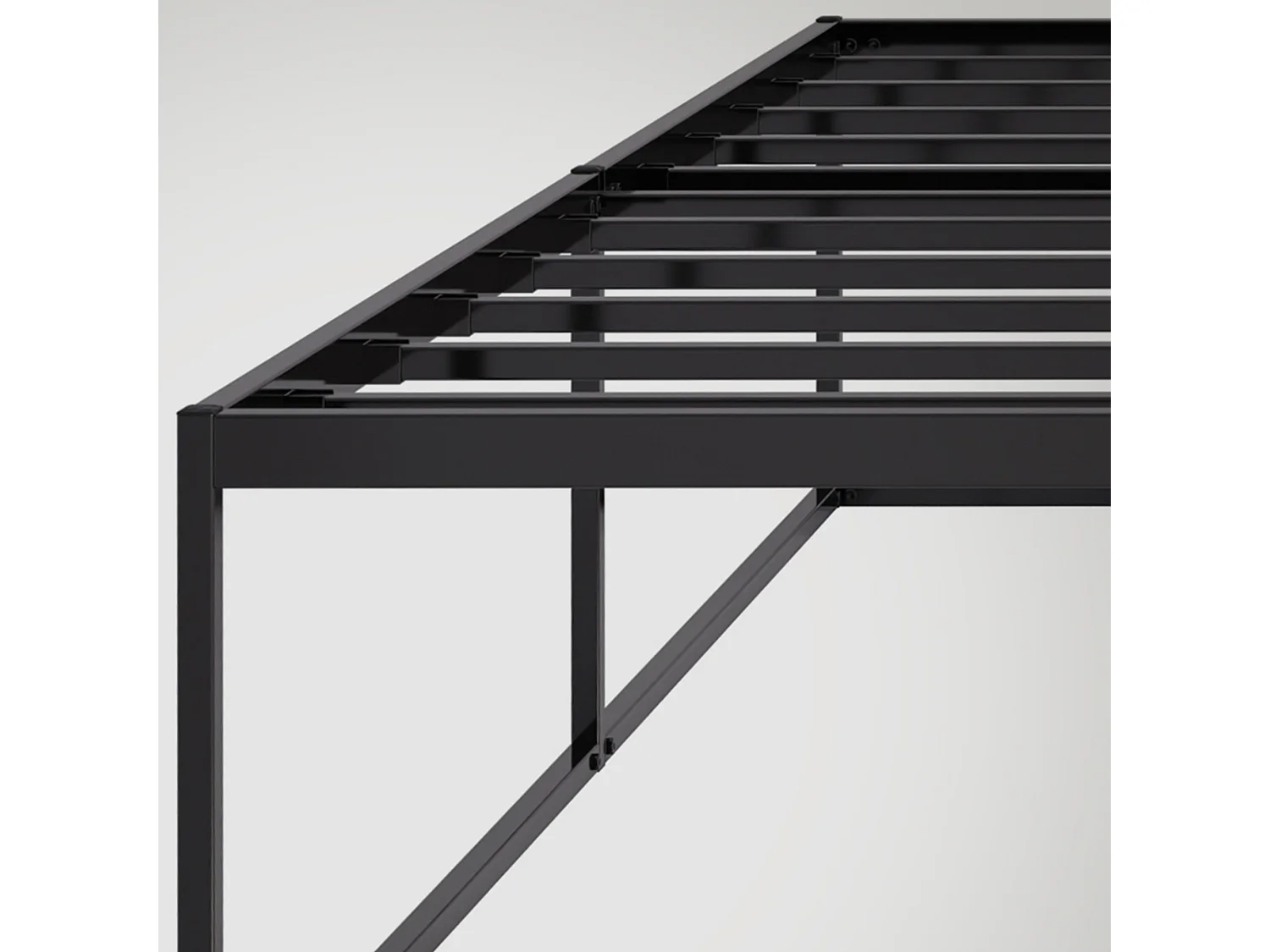 Metallbett - Metall - 200x200x46 cm - schwarz - Scala