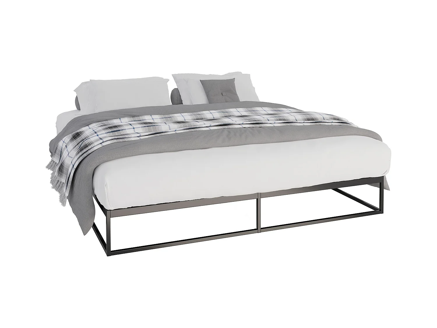 Metallbett - Metall - 200x180x25 cm - schwarz - Scala