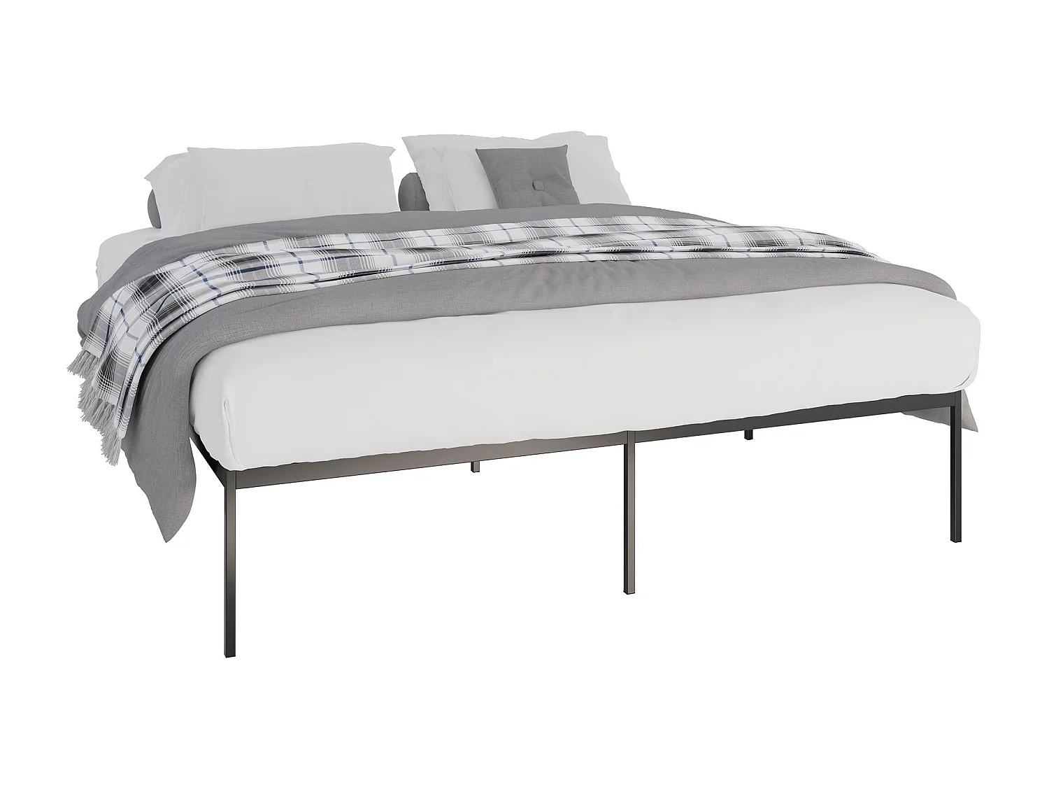 Lit en métal - 200x180x42 cm - Noir - Fargo