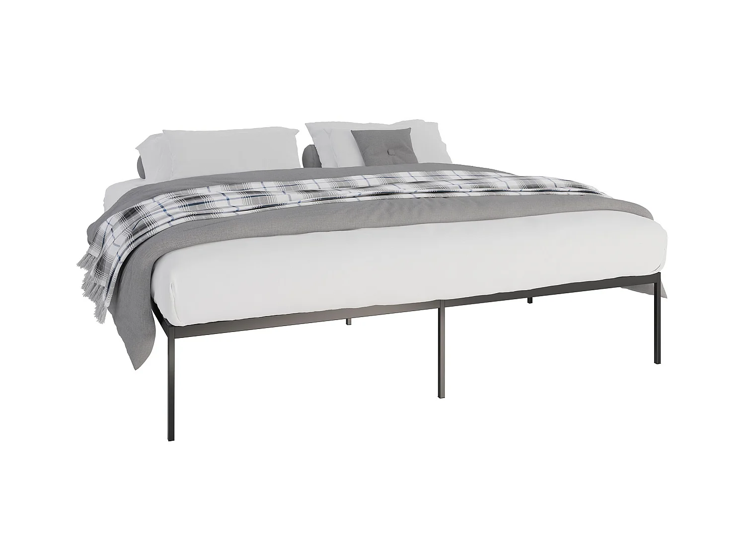 Metallbett - 200x200x42 cm - schwarz - Fargo