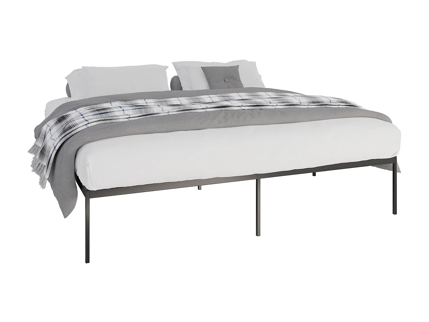 Metallbett - 200x200x42 cm - schwarz - Fargo