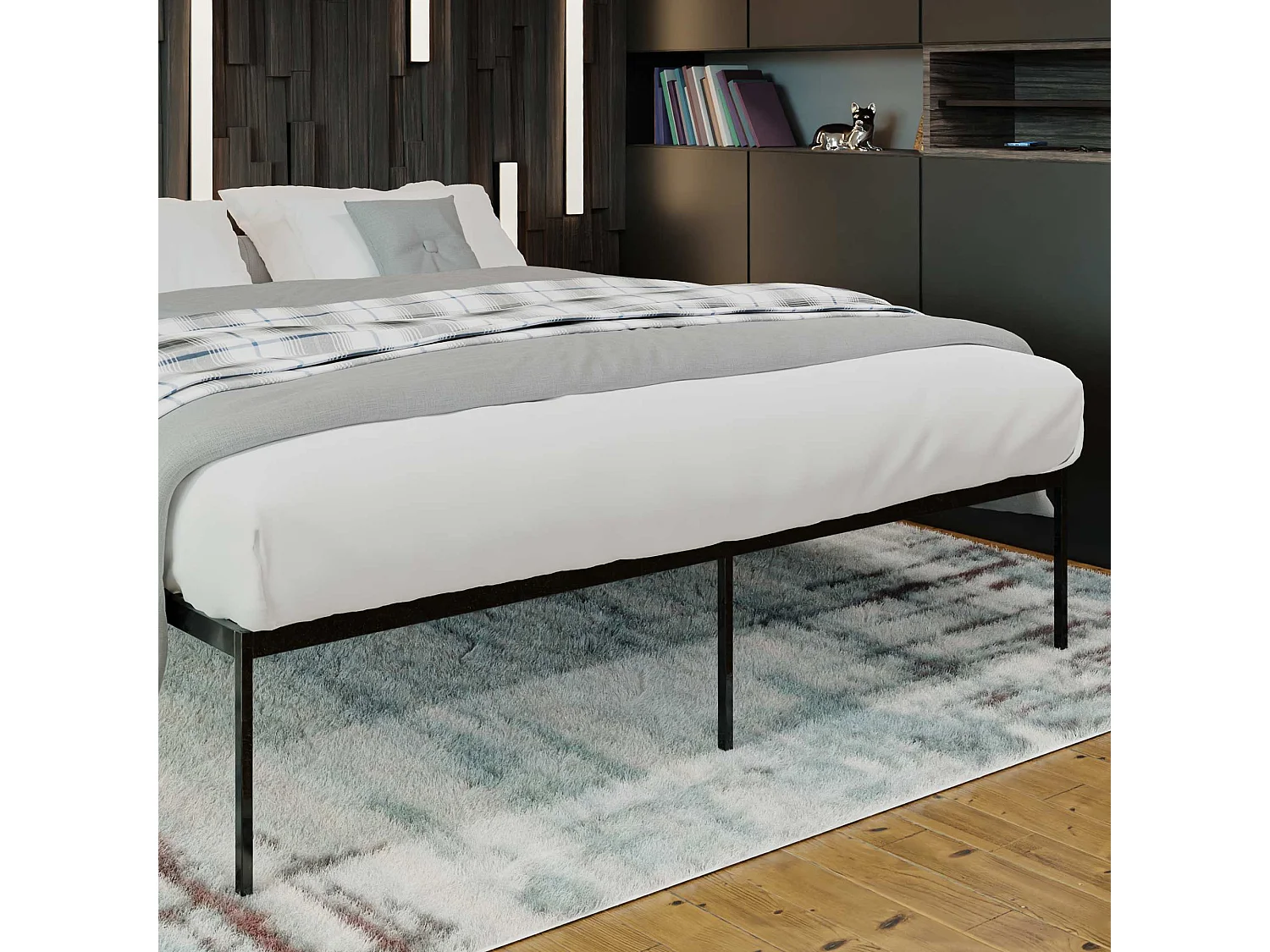 Metallbett - 200x200x42 cm - schwarz - Fargo