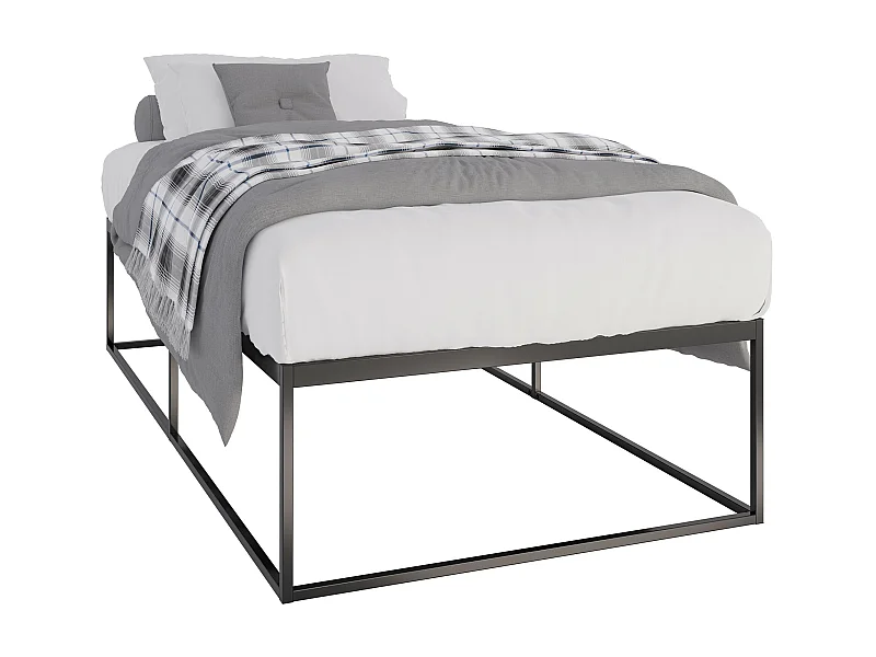 Metallbett - Metall - 200x100x46 cm - schwarz - Scala