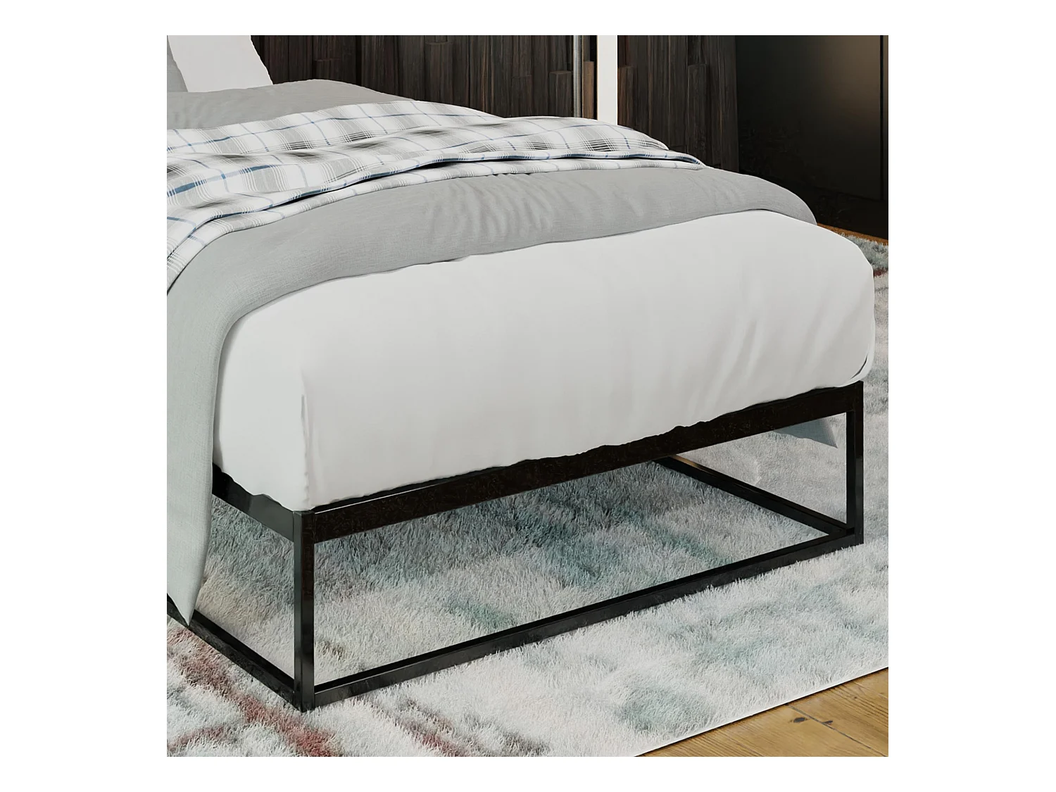 Metallbett - Metall - 200x100x25 cm - schwarz - Scala
