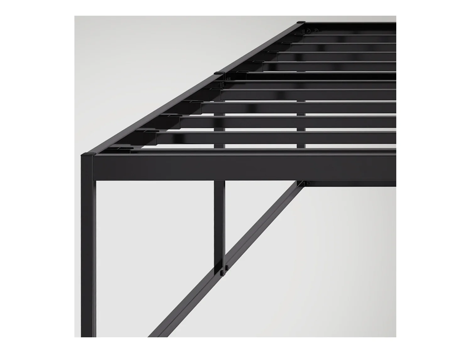 Metallbett - Metall - 200x100x25 cm - schwarz - Scala