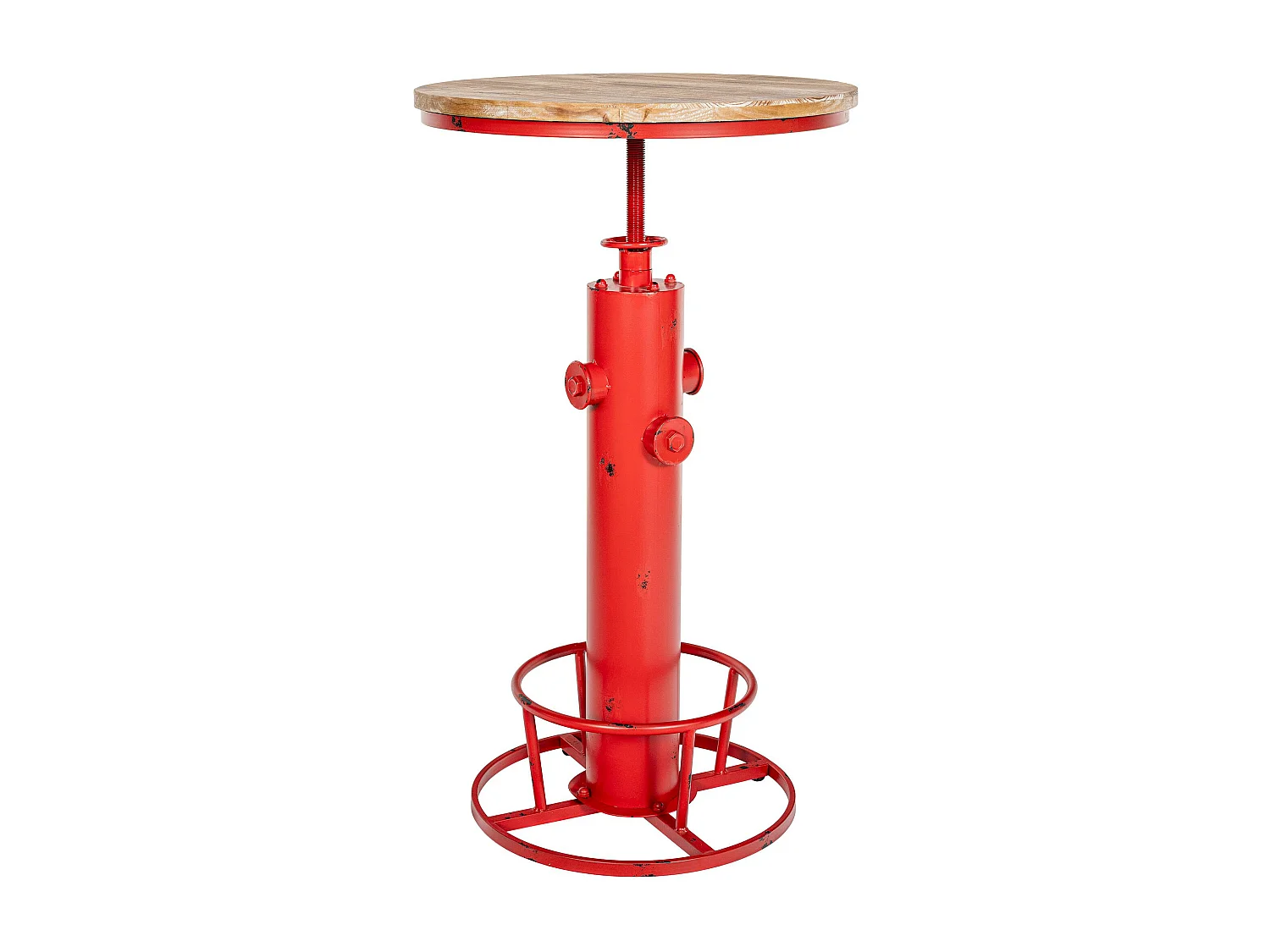 Table haute de bar - rond Ø 54 cm - Métal - Rouge - Ruhr