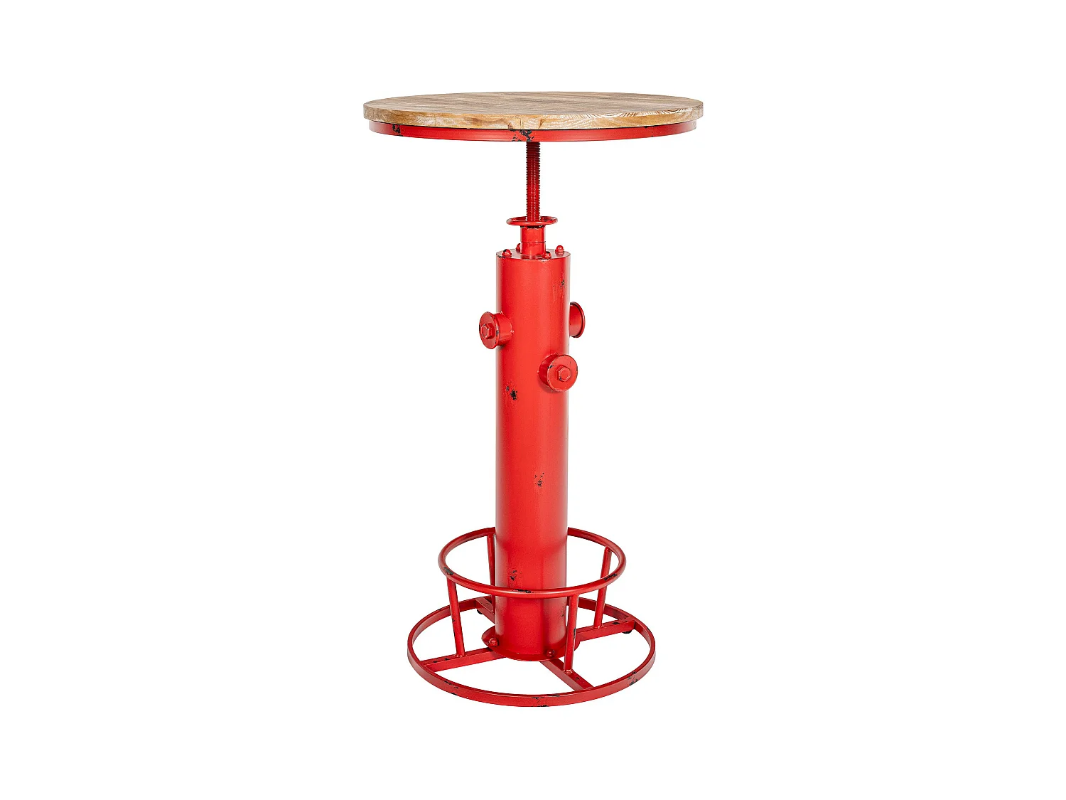 Table haute de bar - rond Ø 54 cm - Métal - Rouge - Ruhr