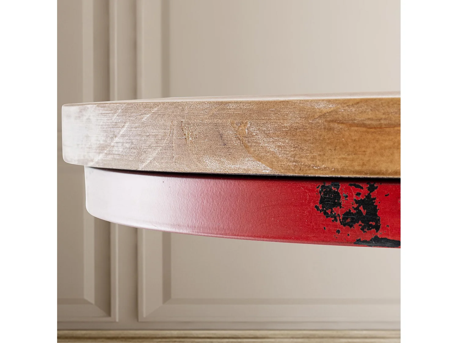 Table haute de bar - rond Ø 54 cm - Métal - Rouge - Ruhr