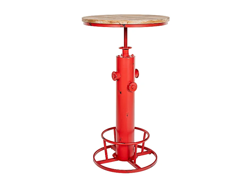 Table haute de bar - rond Ø 54 cm - Métal - Rouge - Ruhr