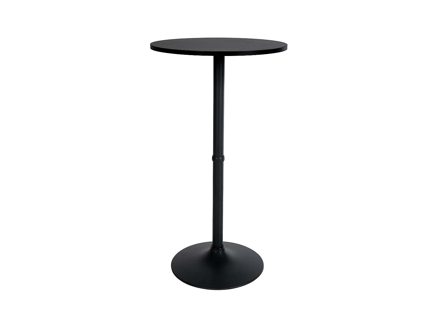 Table haute de bar - rond Ø 60 cm - Bois - Noir / Noir - rund