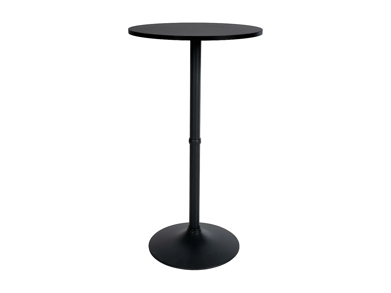 Table haute de bar - rond Ø 60 cm - Bois - Noir / Noir - rund