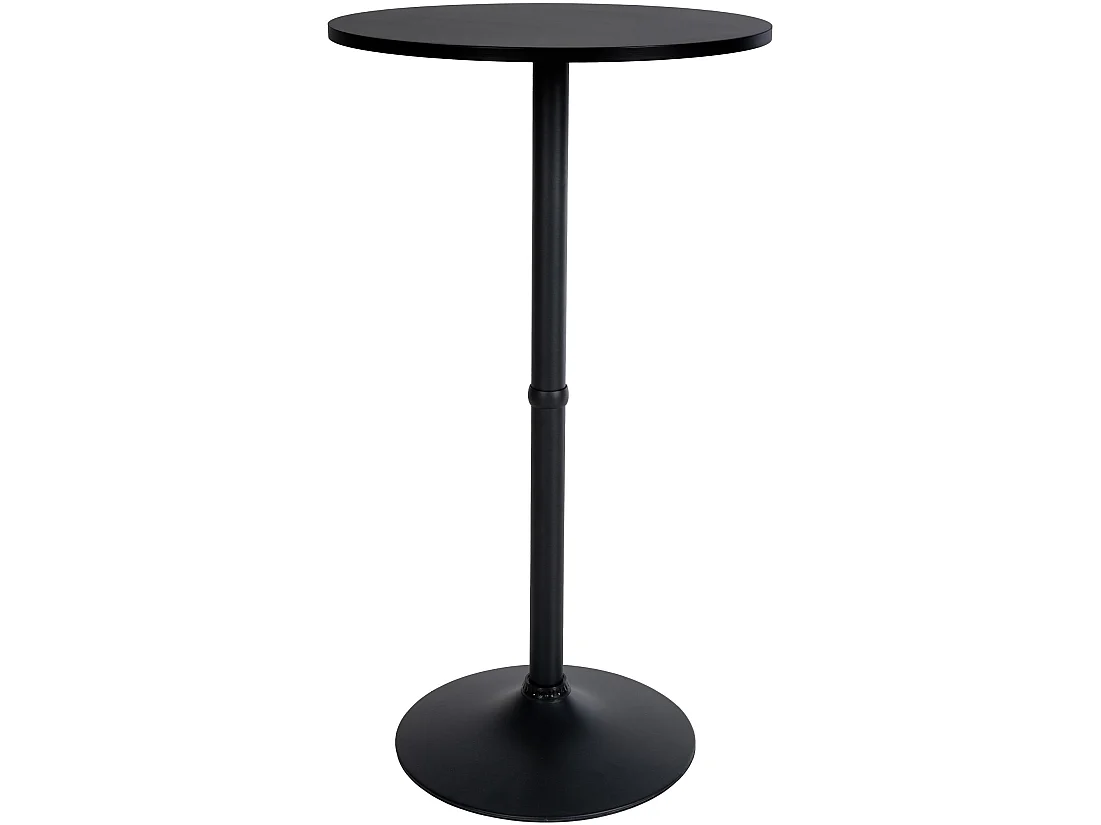 Table haute de bar - rond Ø 60 cm - Bois - Noir / Noir - rund