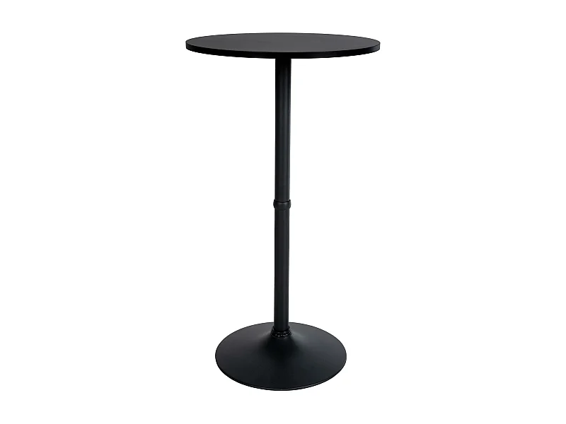 Table haute de bar - rond Ø 60 cm - Bois - Noir / Noir - rund