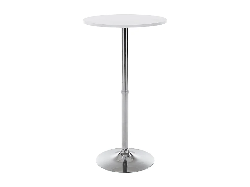 Table haute de bar - rond Ø 60 cm - Bois - Blanc - rund