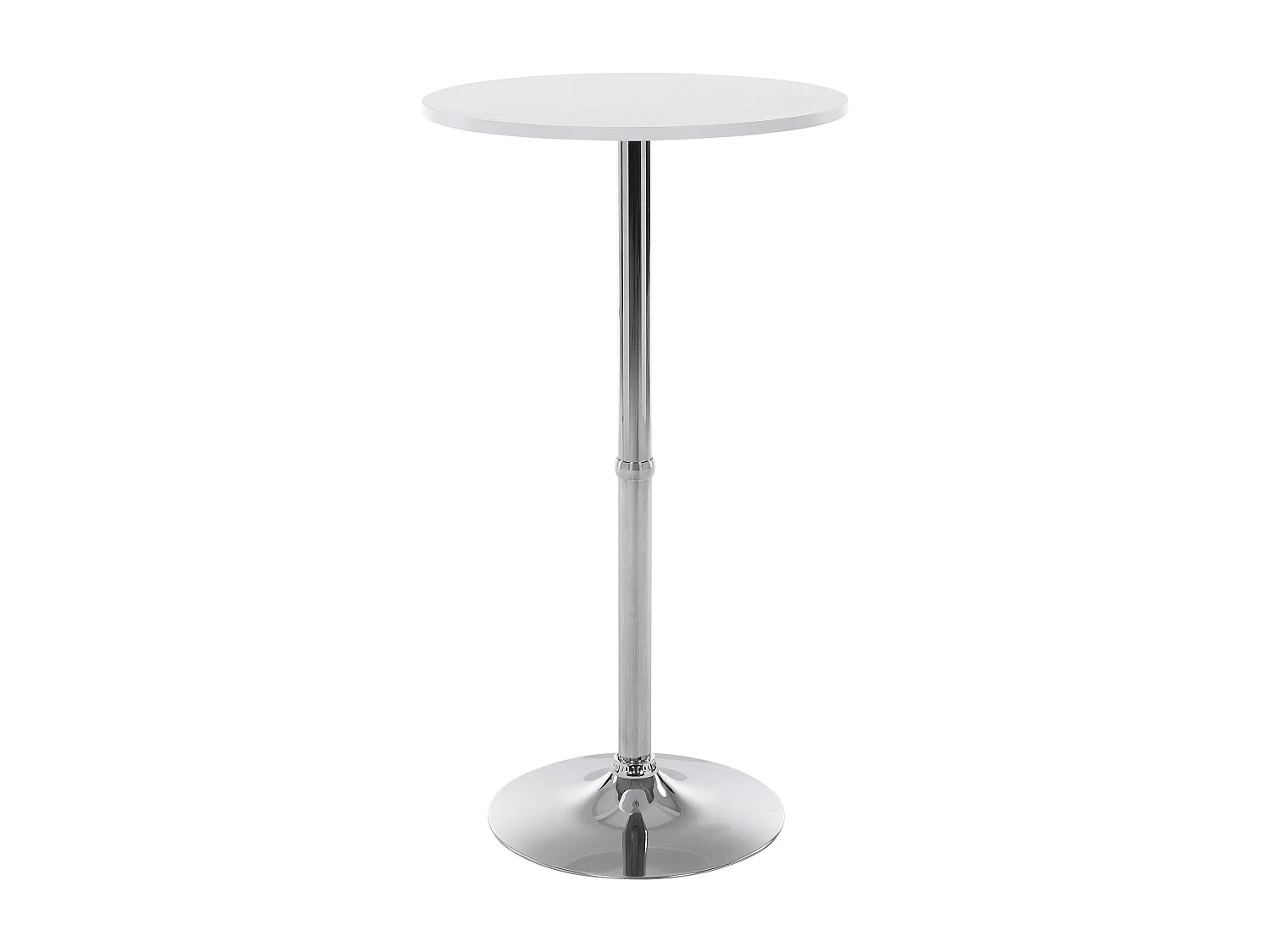 Table haute de bar - rond Ø 60 cm - Bois - Blanc - rund
