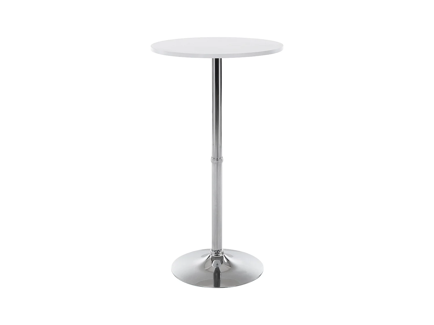 Table haute de bar - rond Ø 60 cm - Bois - Blanc - rund