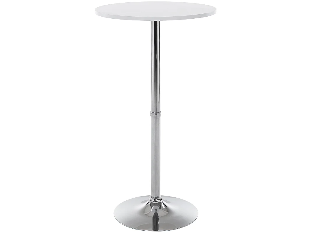 Table haute de bar - rond Ø 60 cm - Bois - Blanc - rund