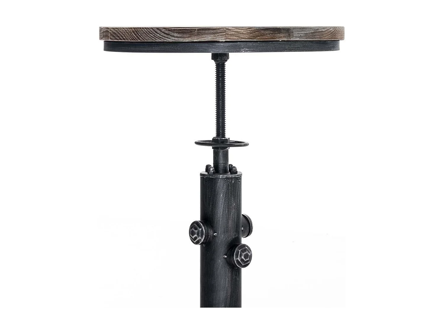 Table haute de bar - rond Ø 39 cm - Bois - Argent antique - Lumos