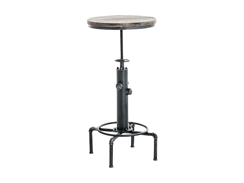 Table haute de bar - rund 39cm - Bois - Argent antique - Lumos