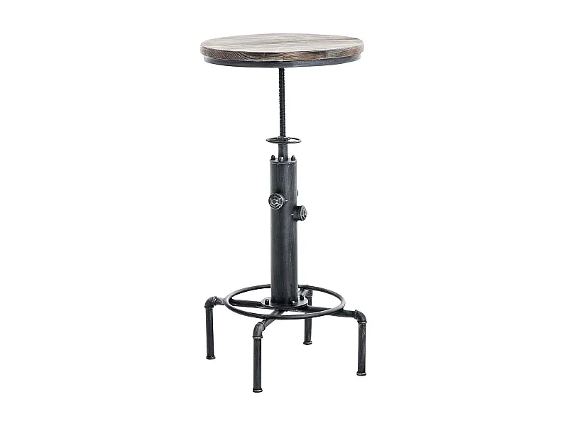 Table haute de bar - rond Ø 39 cm - Bois - Argent antique - Lumos