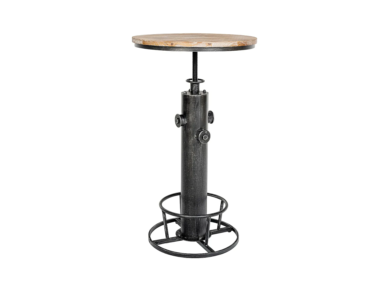 Table haute de bar - rond Ø 54 cm - Métal - Argent antique - Ruhr
