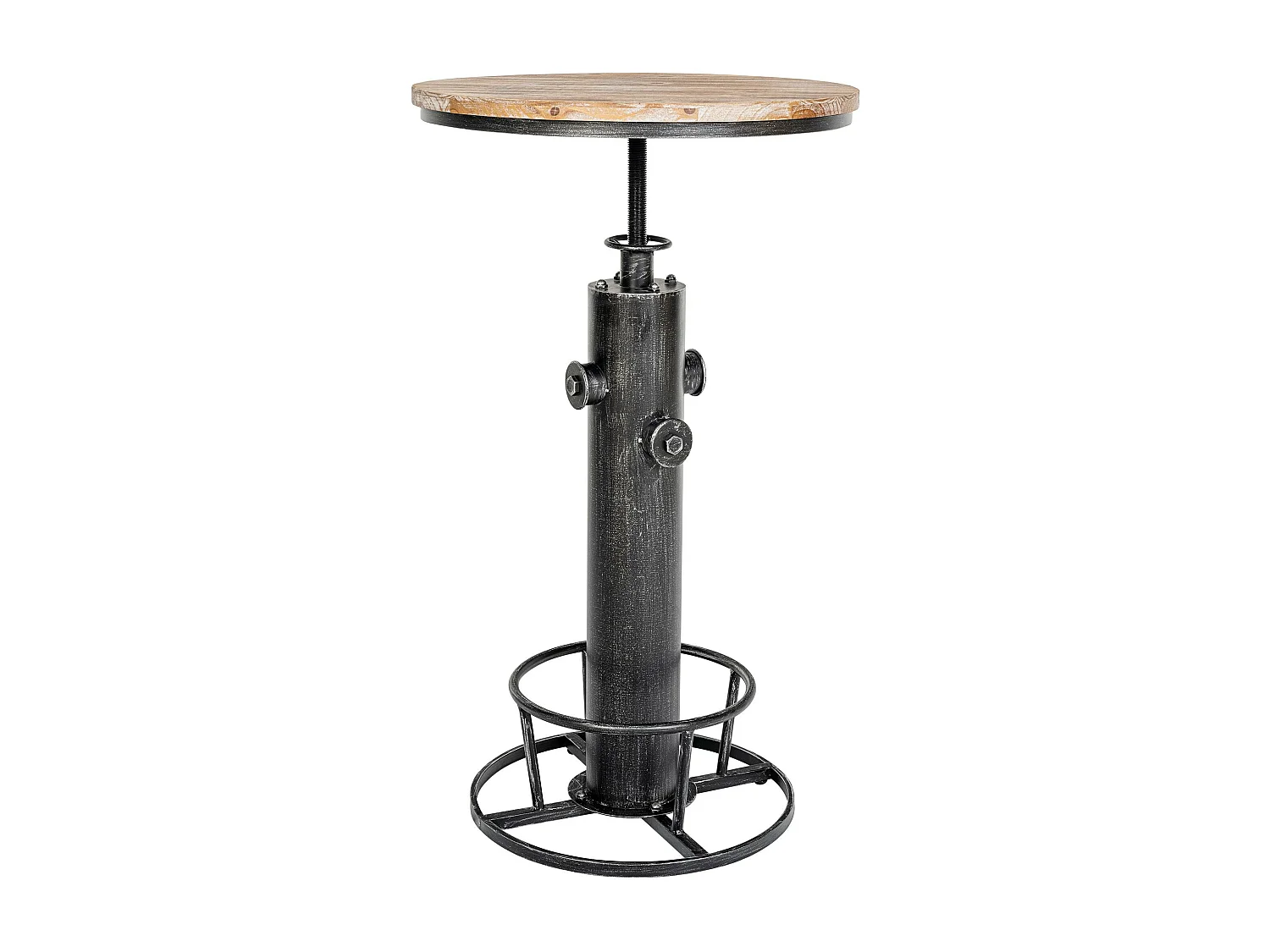 Table haute de bar - rond Ø 54 cm - Métal - Argent antique - Ruhr