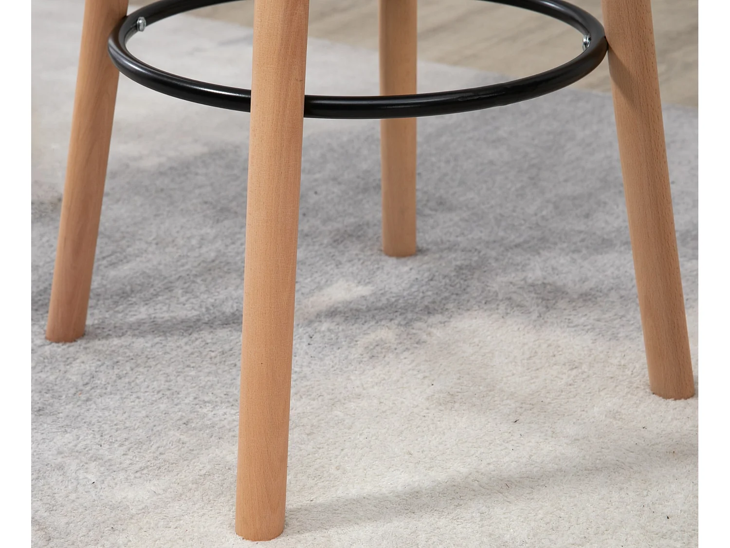 Table haute - rond Ø 60 cm - Bois - Nature / Blanc - Livia