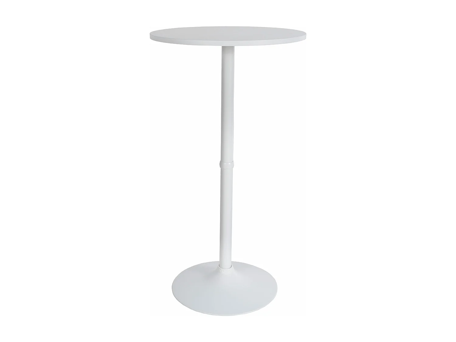 Table haute de bar - rond Ø 60 cm - Bois - Blanc / Blanc - rund