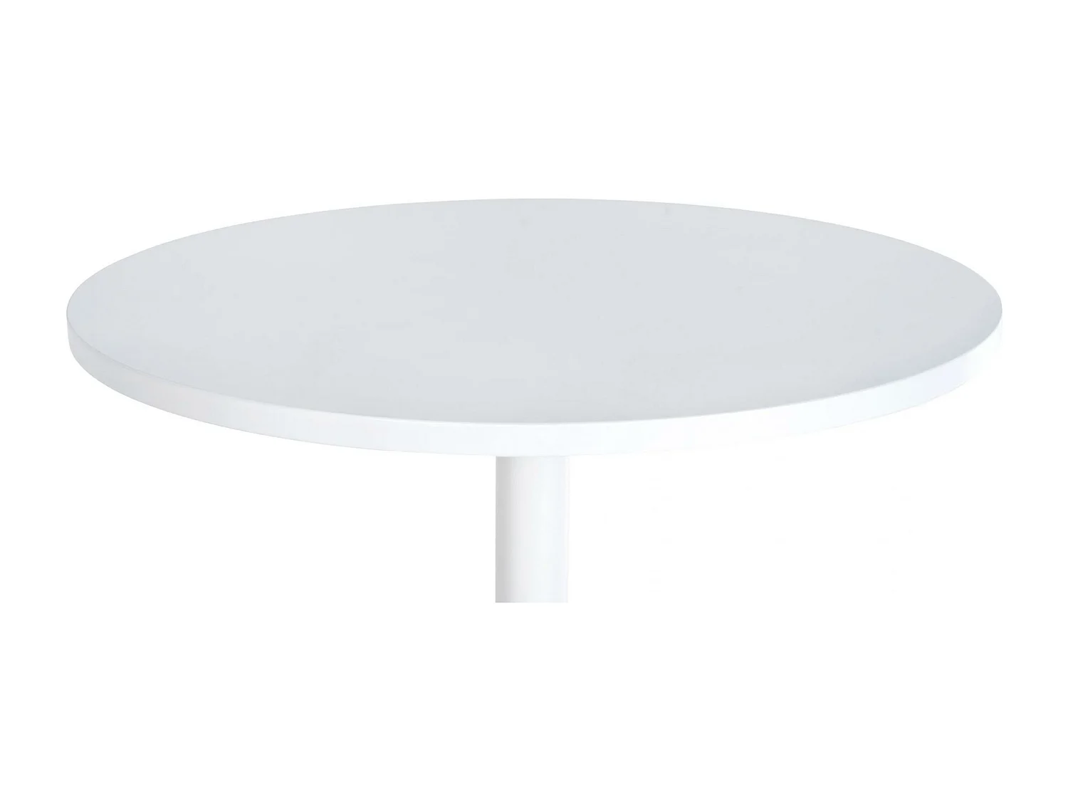 Table haute de bar - rond Ø 60 cm - Bois - Blanc / Blanc - rund