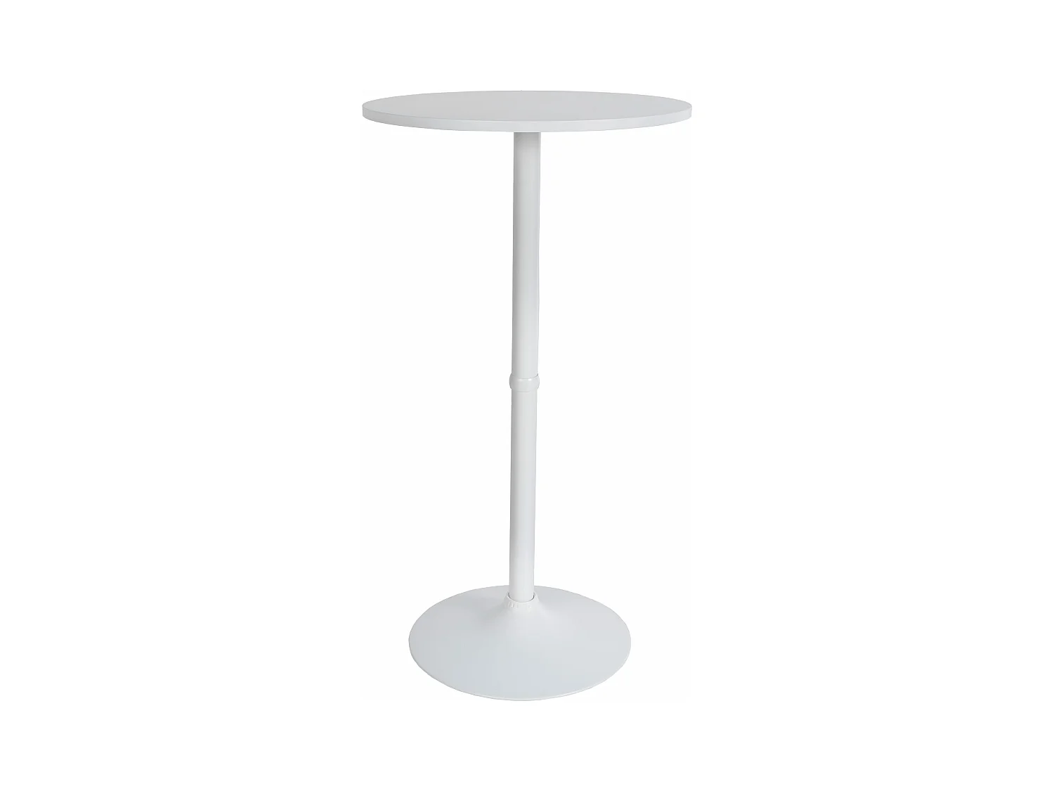 Table haute de bar - rond Ø 60 cm - Bois - Blanc / Blanc - rund