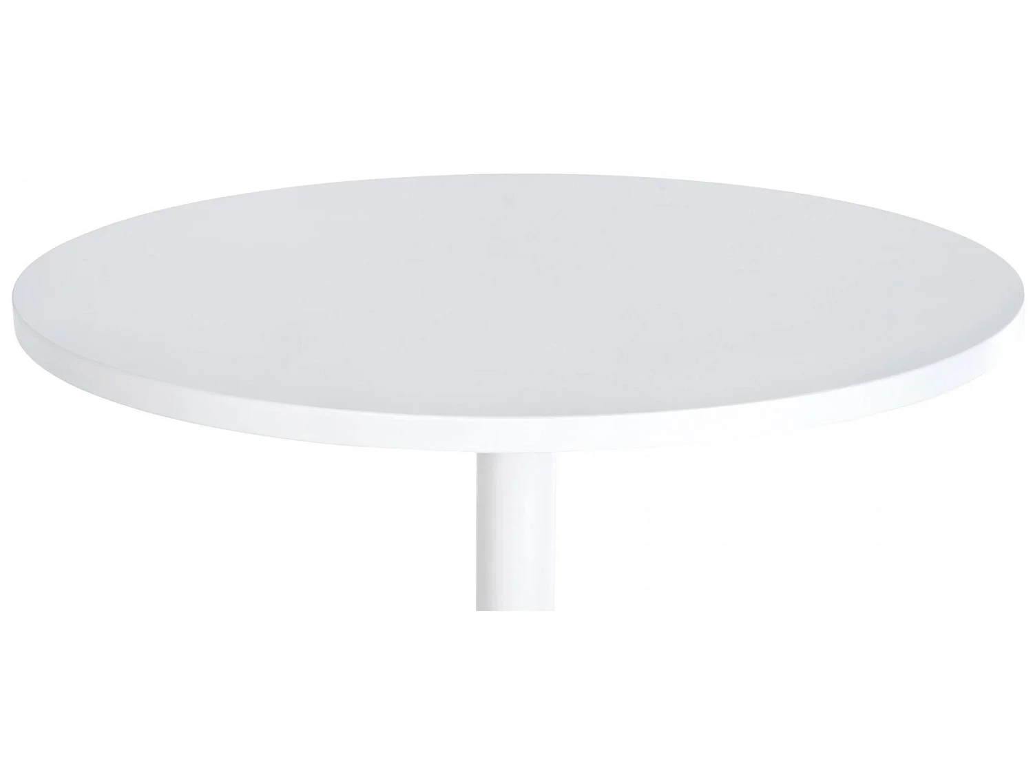 Table haute de bar - rond Ø 60 cm - Bois - Blanc / Blanc - rund