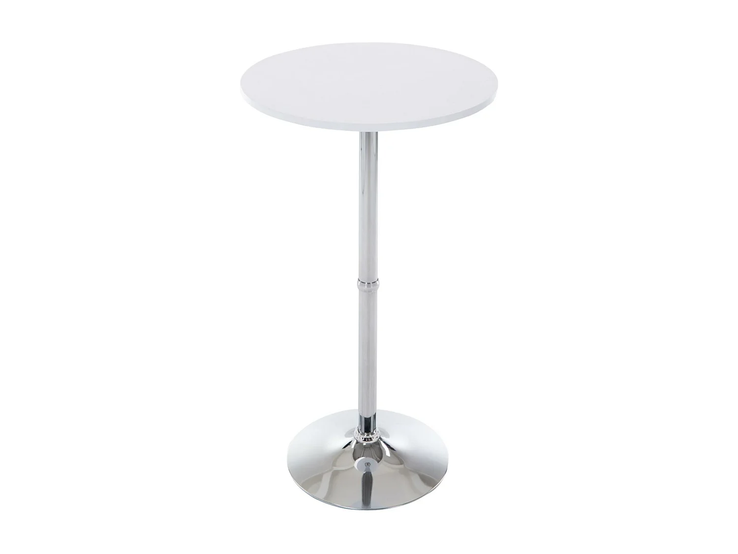 Lot de 2  Table haute de bar - rond Ø 60 cm - Bois - Blanc mat - rund