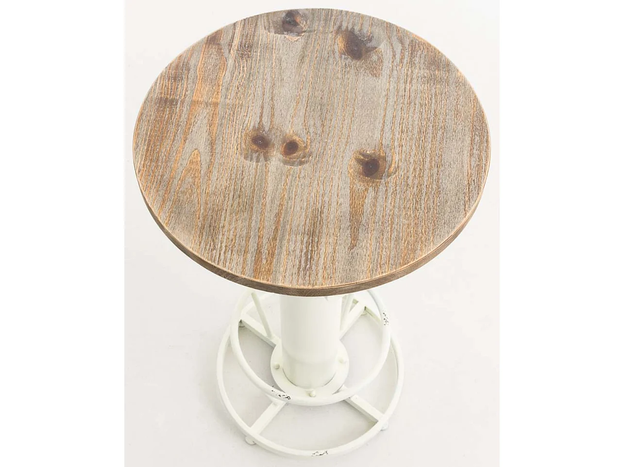 Lot de 2  Table haute - rond Ø 54 cm - Métal - Blanc antique - Ruhr