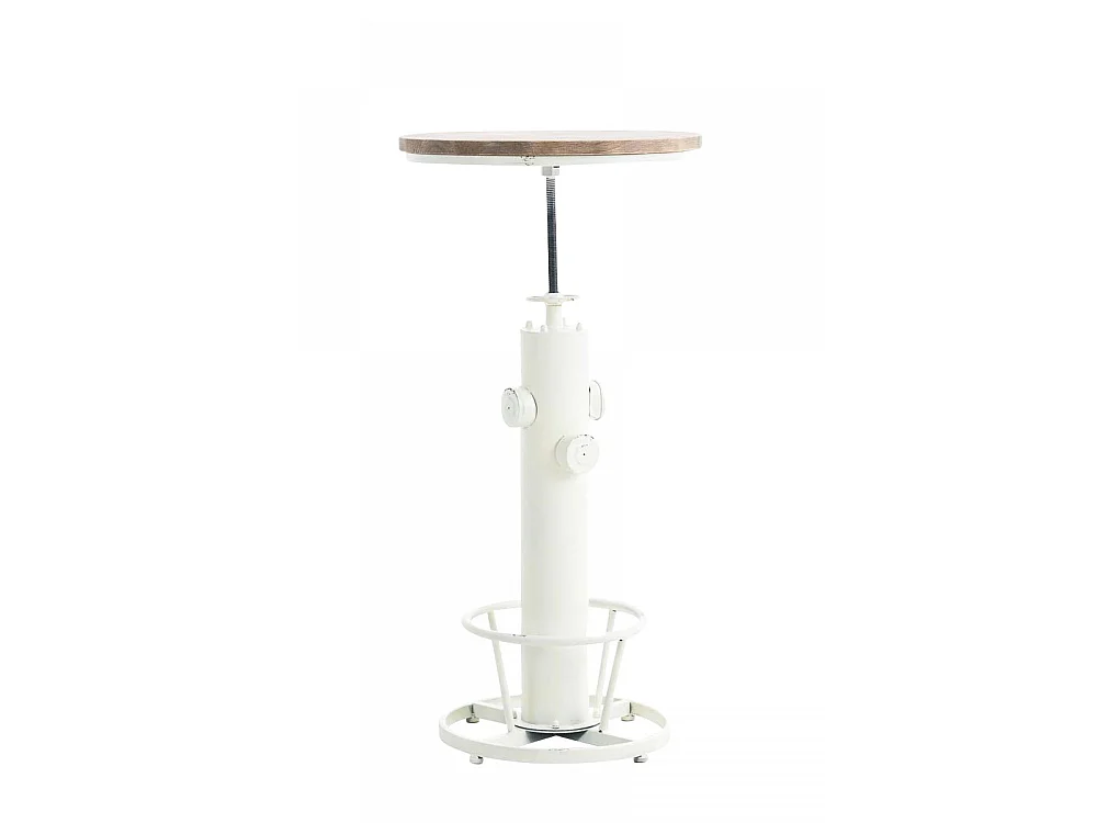 Table haute de bar - rond Ø 54 cm - Métal - Blanc antique - Ruhr