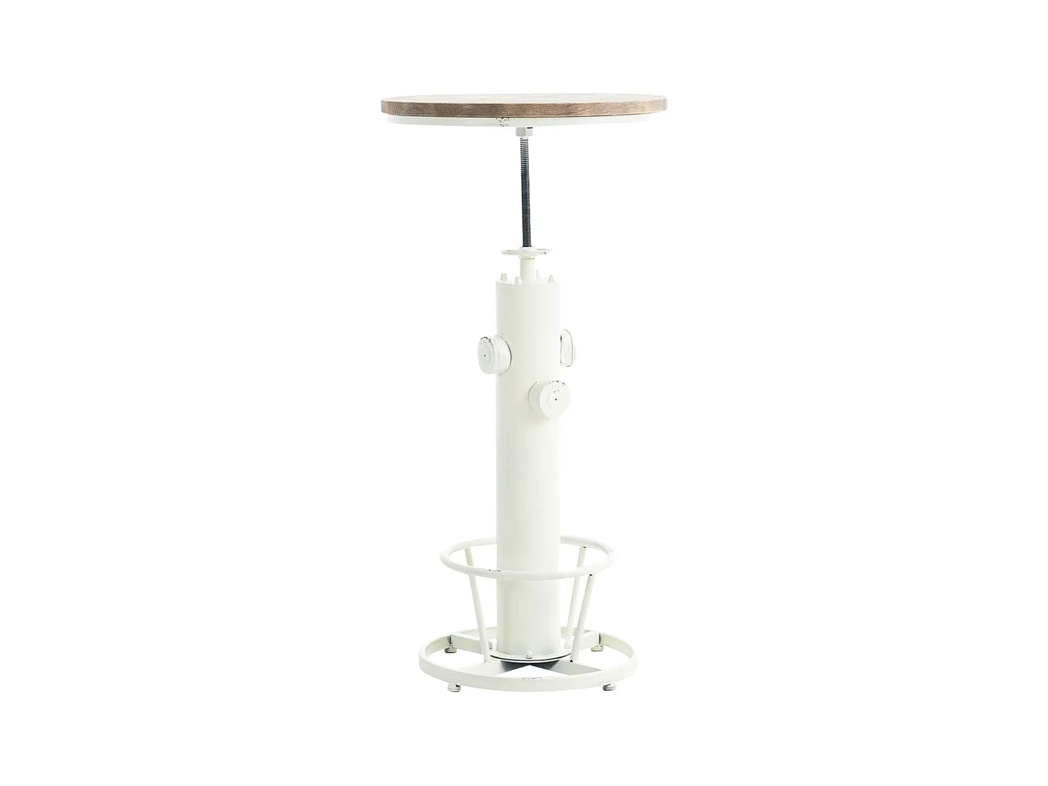 Table haute de bar - rond Ø 54 cm - Métal - Blanc antique - Ruhr